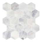 Santorini White 3" Hexagon Honed Marble Mosaic - image 4