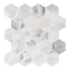Santorini White 3" Hexagon Honed Marble Mosaic - image 5