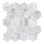 Santorini White 3" Hexagon Honed Marble Mosaic - image 6