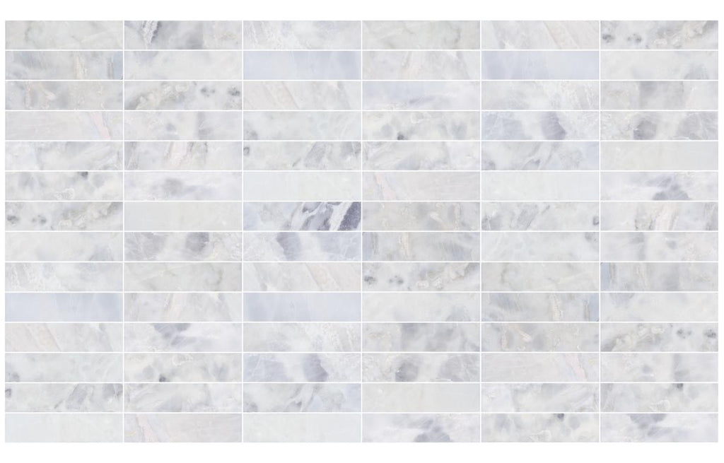 Santorini White 3" x 12" Honed Marble Mosaic - image 3