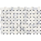 Santorini White Basketweave w/Black Dot Honed Marble Mosaic - image 3