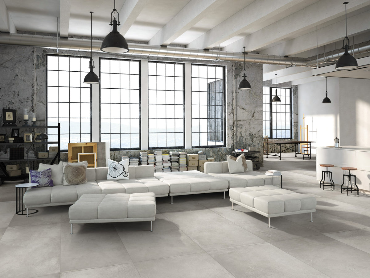 Solid Light Grey Matte Porcelain Tile
