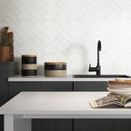Statuario Herringbone 2"x6" Porcelain Tile