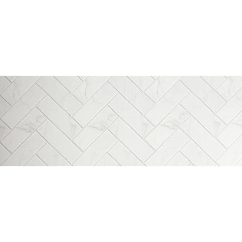 Statuario Herringbone 2"x6" Porcelain Tile