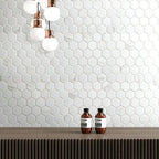 Statuario Hexagon 2" Matte Porcelain Mosaic