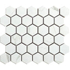 Statuario Hexagon 2" Matte Porcelain Mosaic
