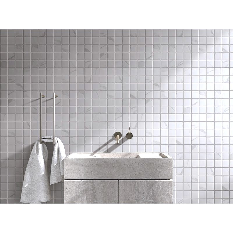Statuario Square 2"x2" Matte Porcelain Mosaic