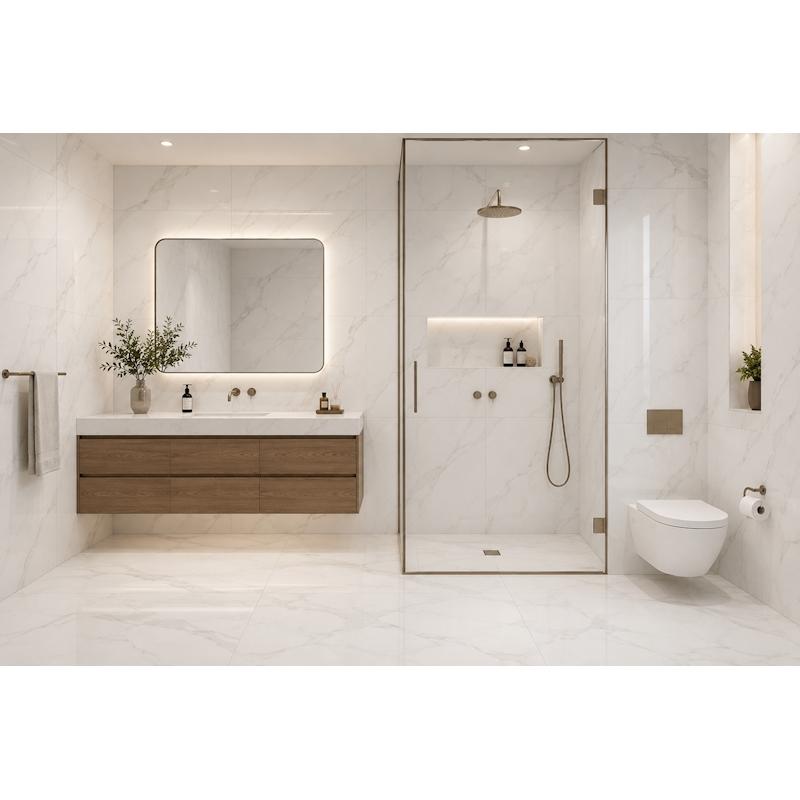 Statuario White Porcelain Tile
