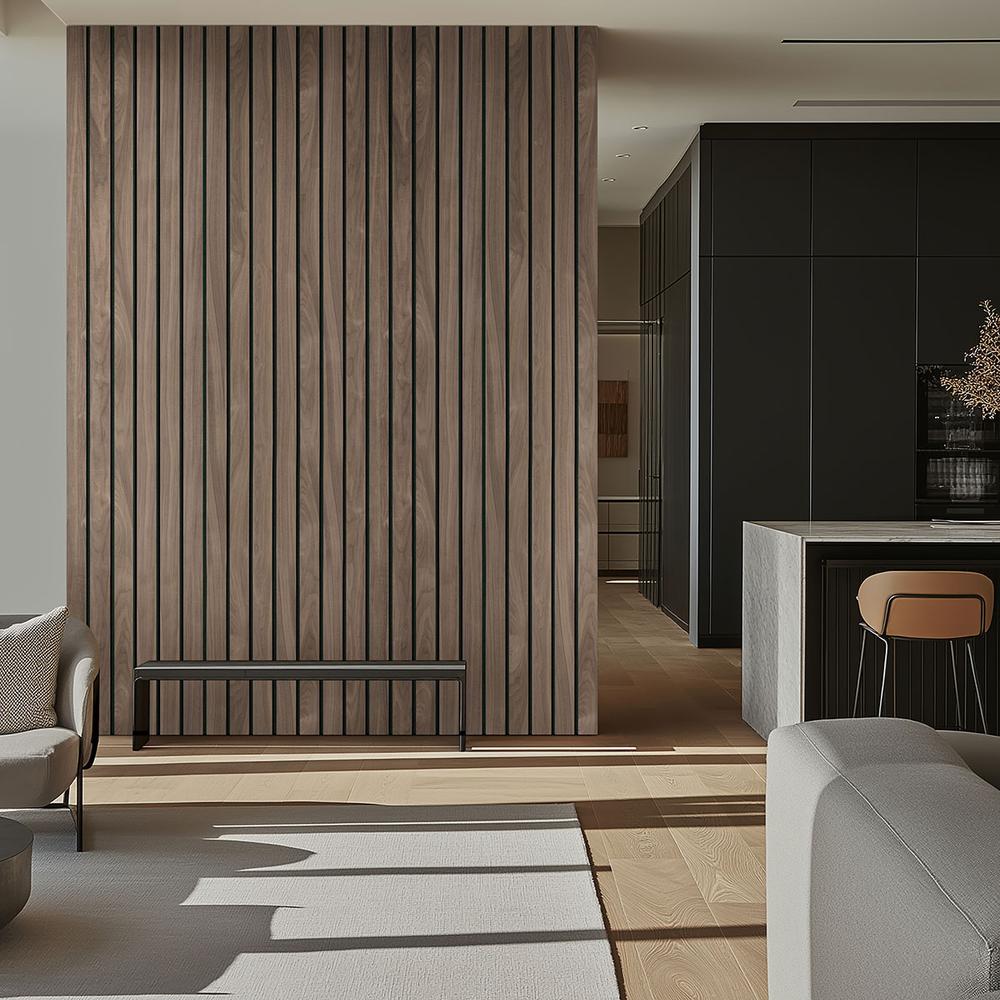 Macro & Reeded Slat Panels Tawny Macro Acoustic Wood Slat Panels 10.63" x 94.5" Wood Tile - image 1