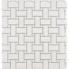 Thassos Basketweave w/Light Dot Polished Marble Tile