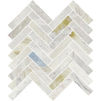 Versilia River Blu 1" x 4" Herringbone Honed Marble Mosaic - image 1