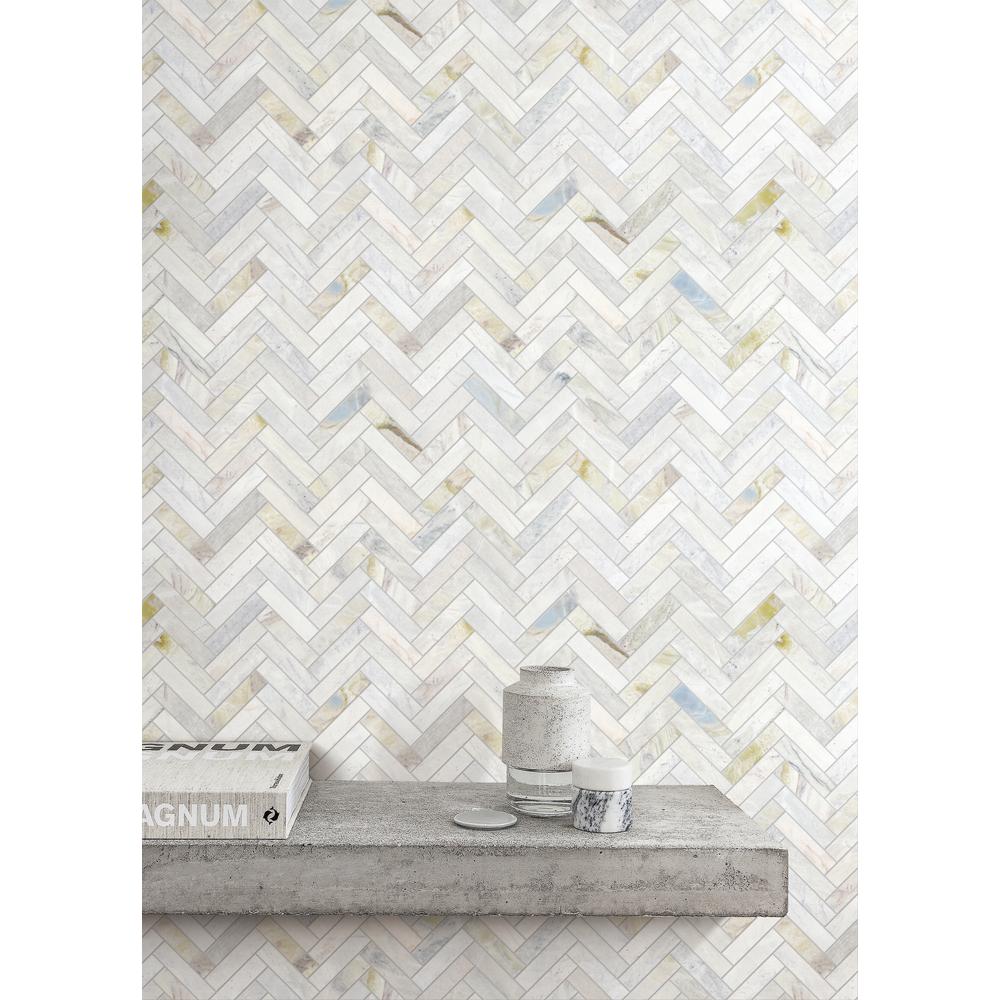 Versilia River Blu 1" x 4" Herringbone Honed Marble Mosaic - image 2
