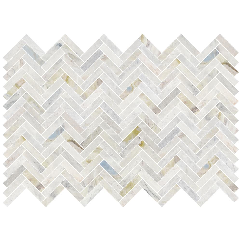 Versilia River Blu 1" x 4" Herringbone Honed Marble Mosaic - image 3
