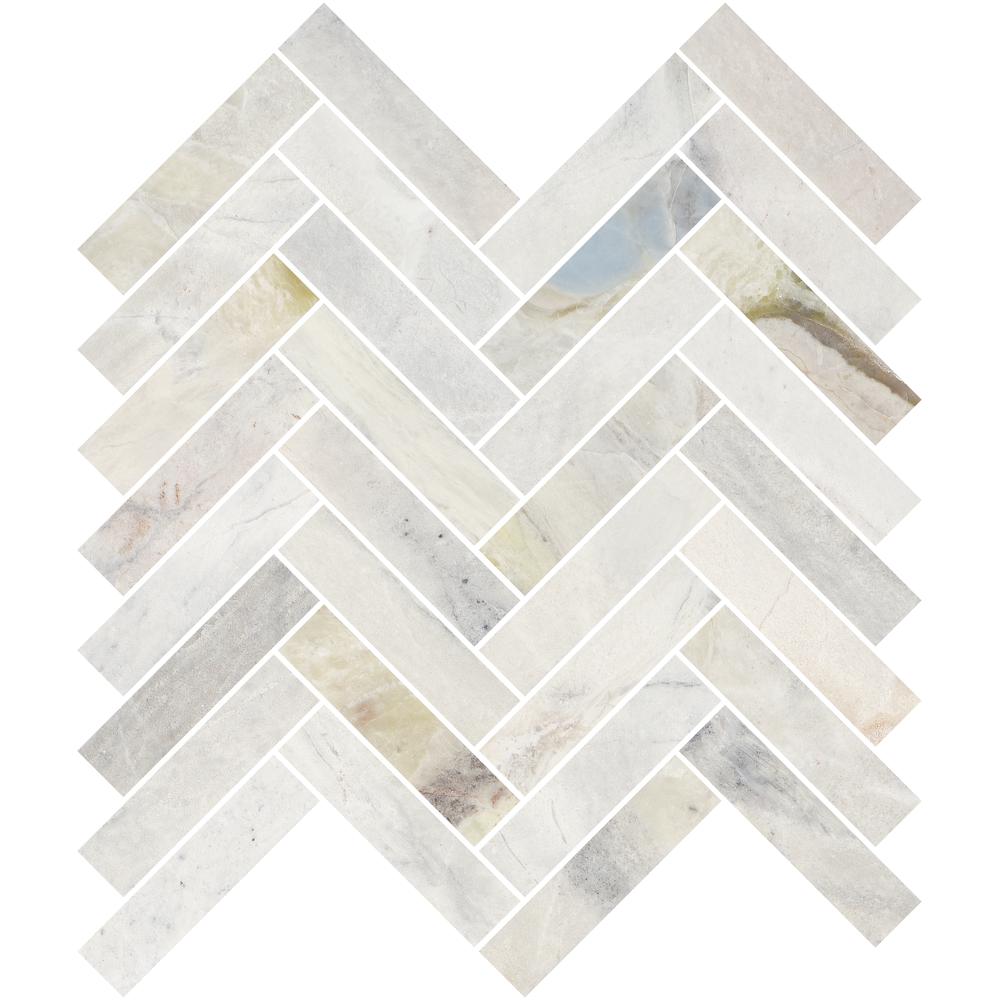 Versilia River Blu 1" x 4" Herringbone Honed Marble Mosaic - image 4