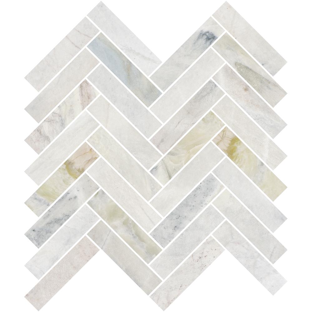 Versilia River Blu 1" x 4" Herringbone Honed Marble Mosaic - image 5