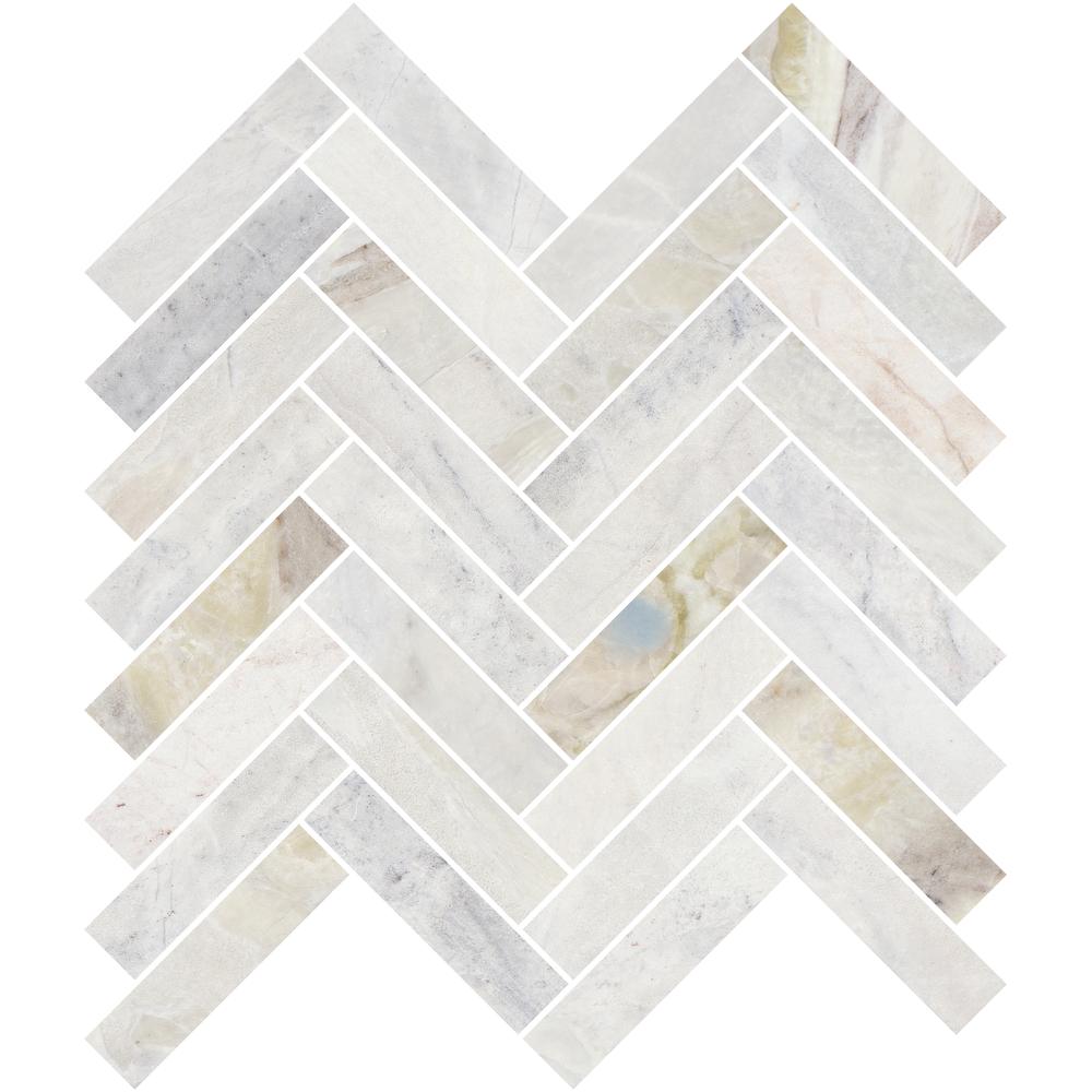 Versilia River Blu 1" x 4" Herringbone Honed Marble Mosaic - image 6