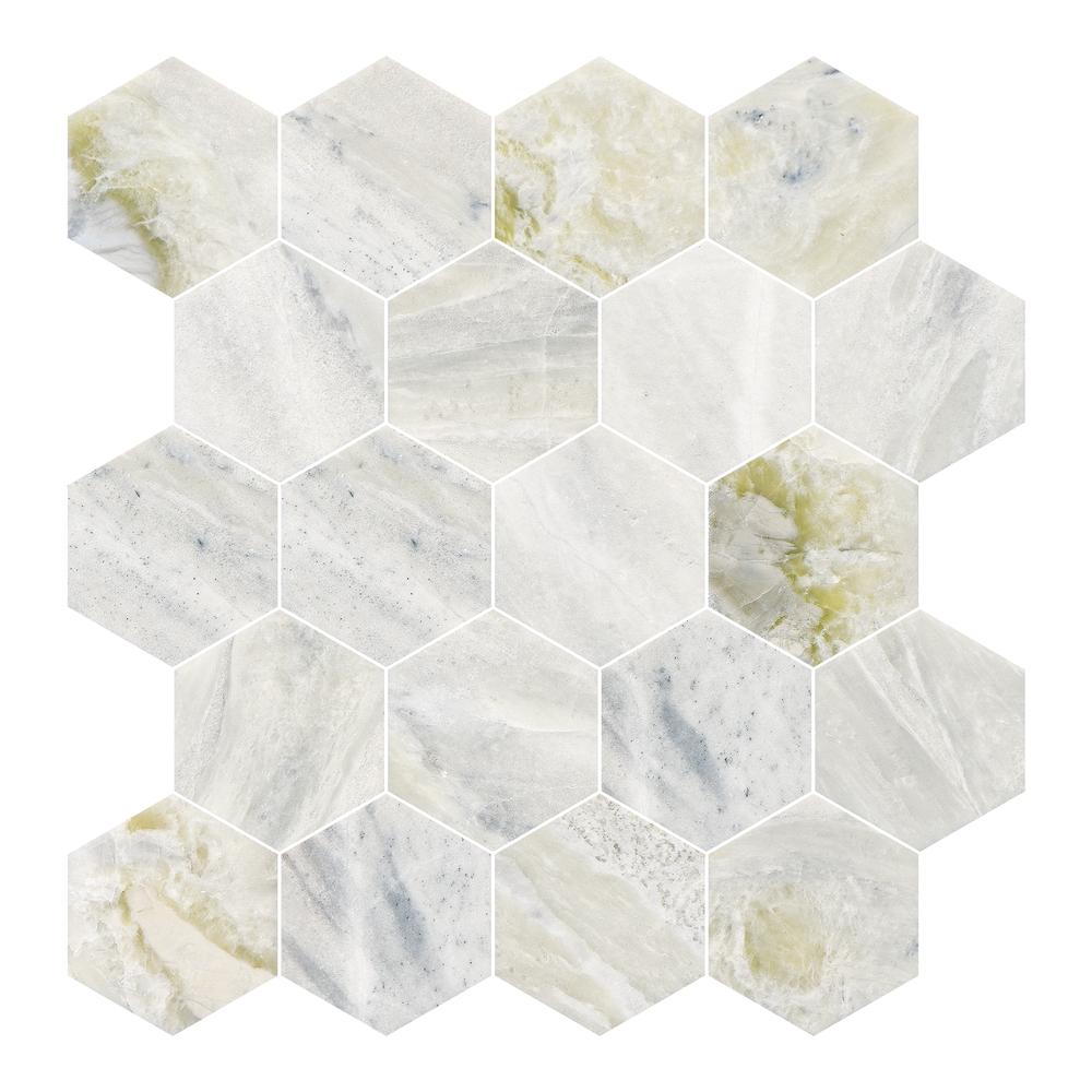 Versilia River Blu 3" Hexagon Honed Marble Mosaic - image 1