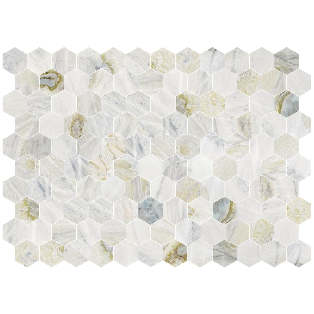 Versilia River Blu 3" Hexagon Honed Marble Mosaic - image 3