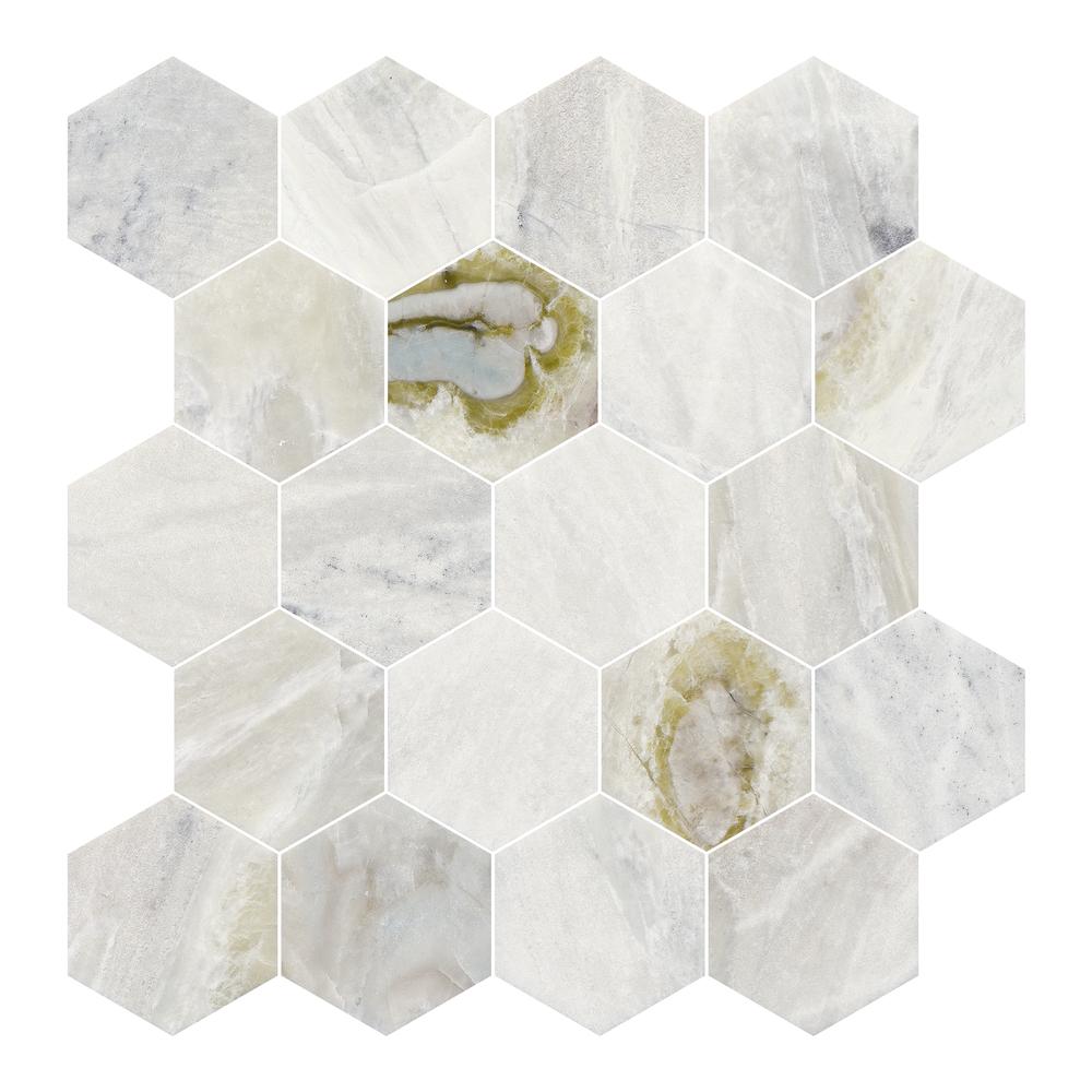 Versilia River Blu 3" Hexagon Honed Marble Mosaic - image 6