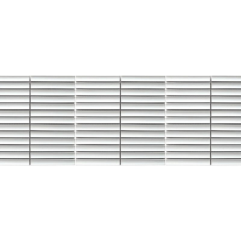 White Concave Matchstick 8"x5.5" Porcelain Mosaic