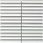White Concave Matchstick 8"x5.5" Porcelain Mosaic