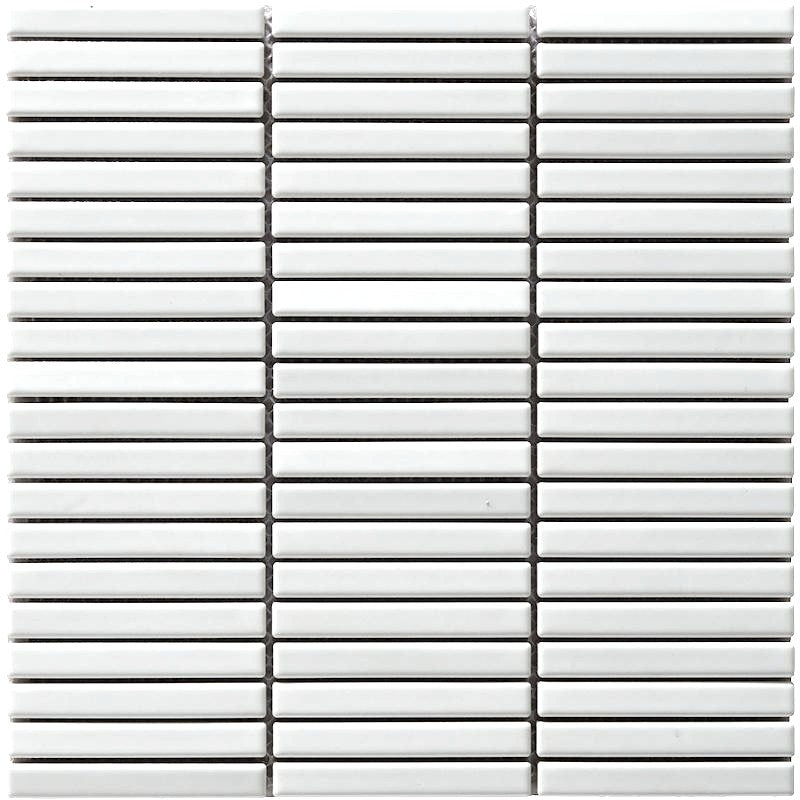 White Matchstick 3/8"x3-5/8" Porcelain Mosaic