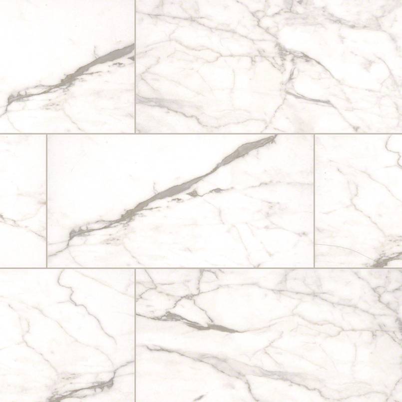 Essentials White Vena 12"x24" Matte Porcelain Tile - image 1