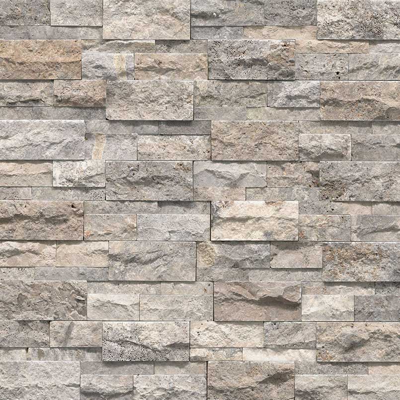 XL Silver Travertine Ledger Panel - image 2