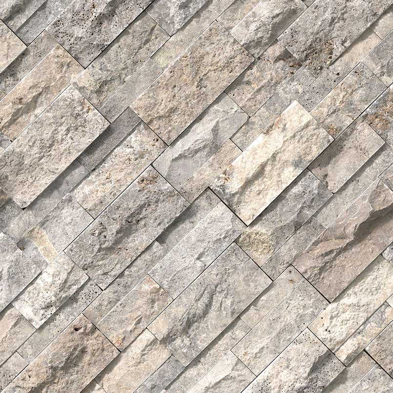 XL Silver Travertine Ledger Panel - image 3