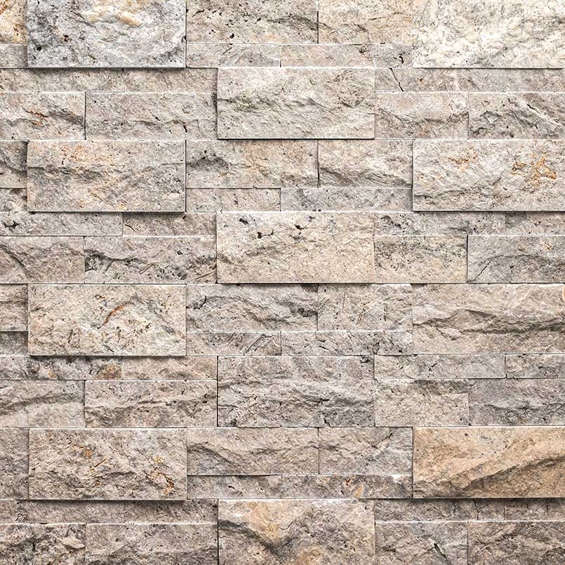 XL Silver Travertine Ledger Panel - image 1