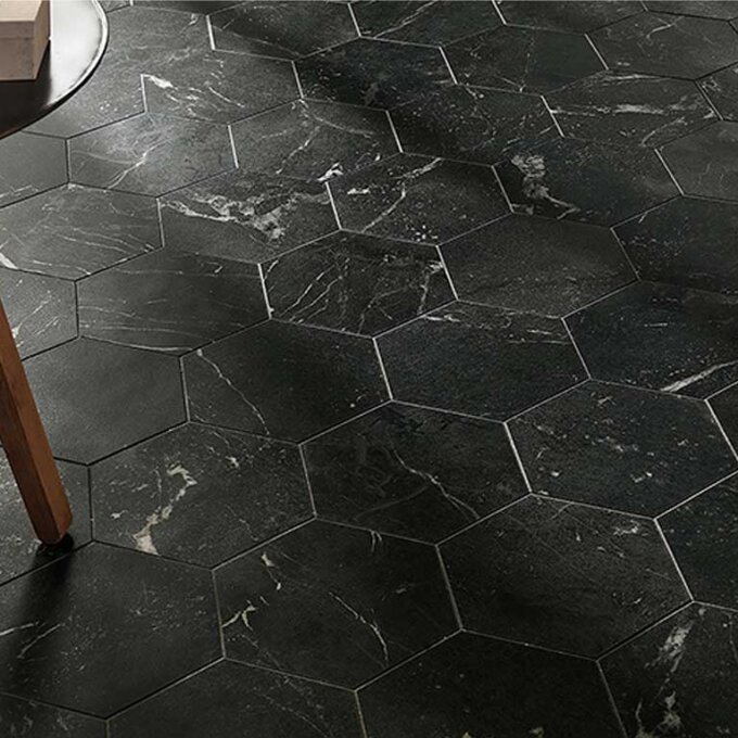 Roma Grafite 10" Matte Hexagon Tile