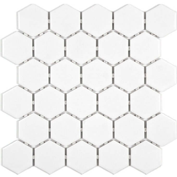 Ontario Snow White Hexagon Mosaic