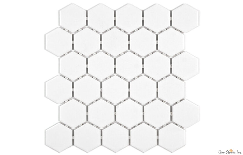Ontario Snow White Hexagon Mosaic