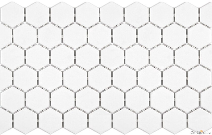 Ontario Snow White Hexagon Mosaic