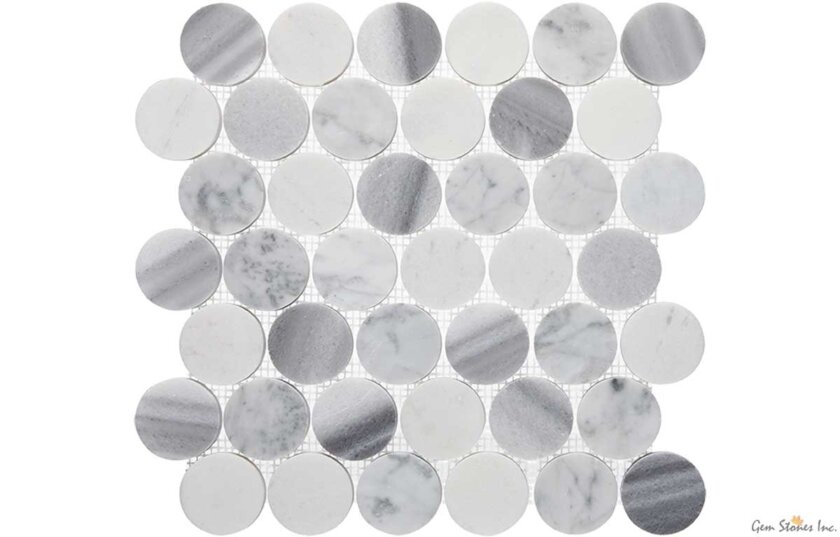 2 Inch Cool Circle Polished Marble Mosaic