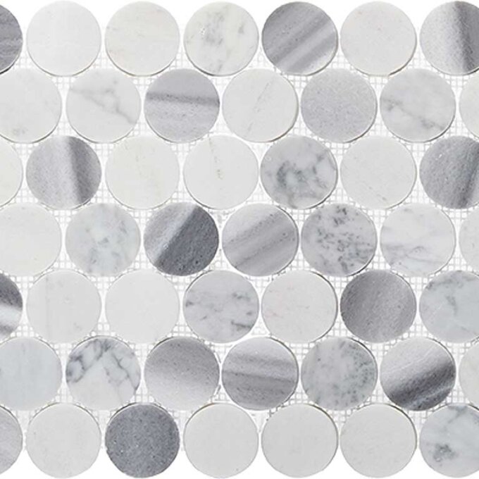 Cool Blend Marble 2" Circle Polished Mosaic