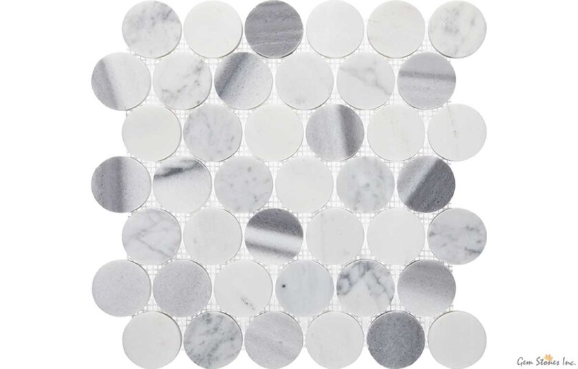 2 Inch Cool Circle Polished Marble Mosaic 2