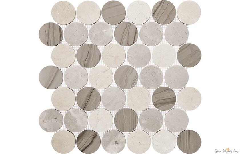 2 Inch Warm Circle Polished Marble Mosaic 2