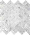 Carrara 1x2 Herringbone Marble Mosaic