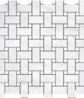 Carrara basketweave White Dots Mosaic