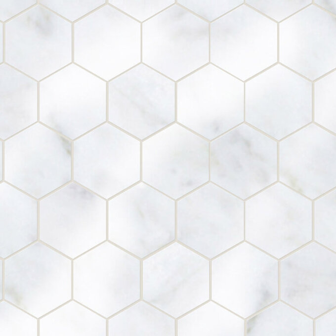 Carrara Marble 3" Hexagon Mosaic