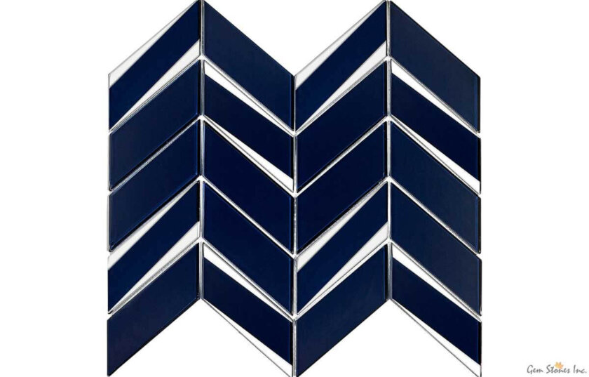 Envision Chevron Sapphire Silver Glass Mosaic 2