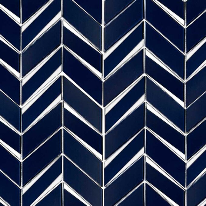 Envision Glass Chevron Sapphire & Silver Mosaic