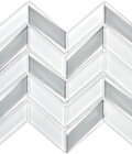 Envision Chevron White Silver Glass Mosaic