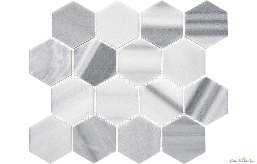 Equator Marble 3 Inch Hexagon Polished Mosaic