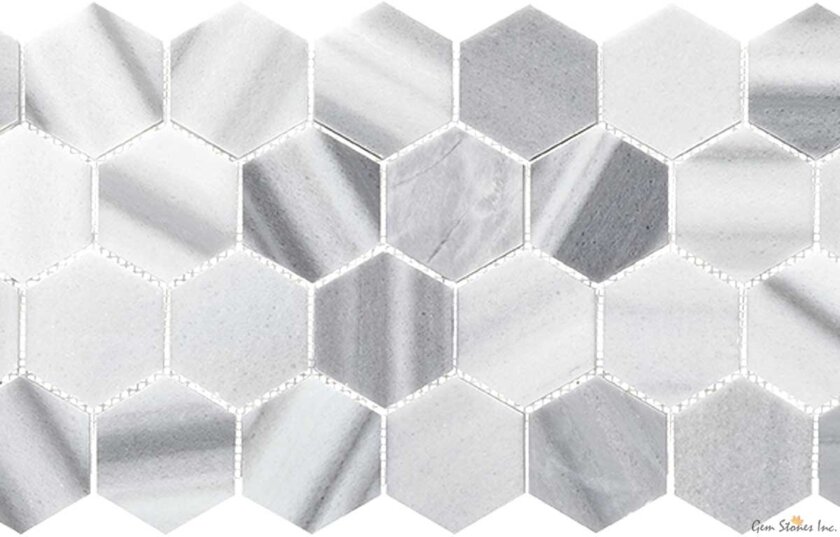 Equator Marble 3 Inch Hexagon Polished Mosaic Variation