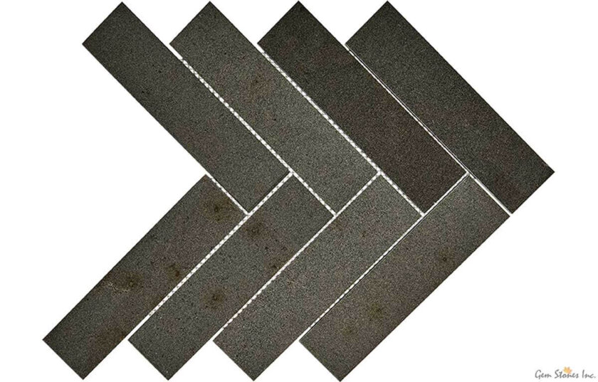 Herringbone 2x8 Basalt Marble Mosaic 2