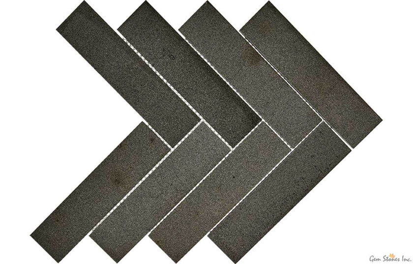 Herringbone 2x8 Basalt Marble Mosaic