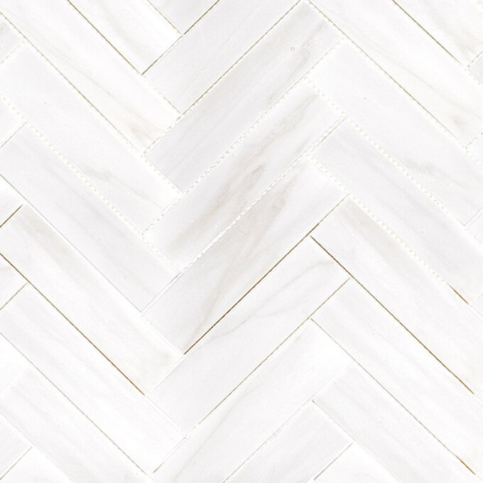 Dolomite Marble 2"x8" Herringbone Polished Mosaic
