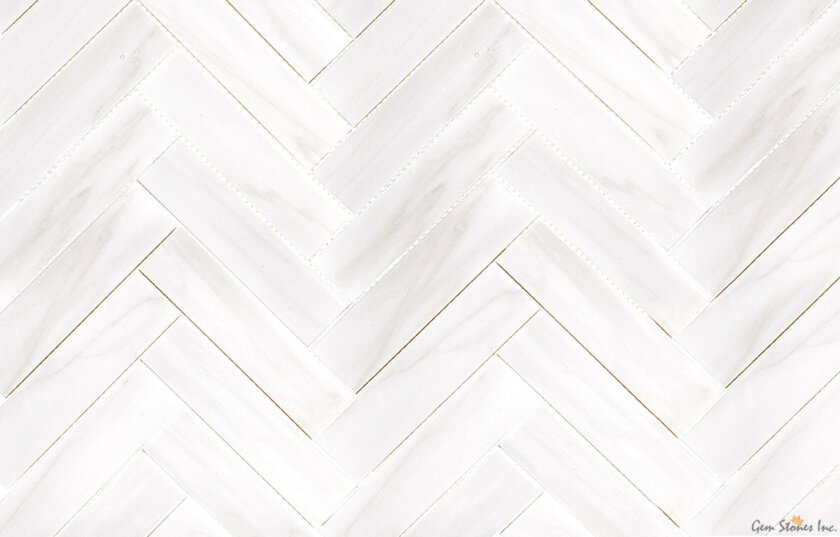 Herringbone 2x8 Dolomite Marble Mosaic Variation